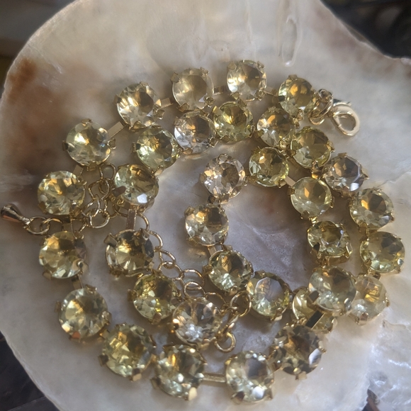 57.75 Total Carats Genuine Citrine Lemon Necklace & Earrings in 14k Gold Plated - Picture 6 of 8